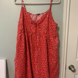 Floral red dress